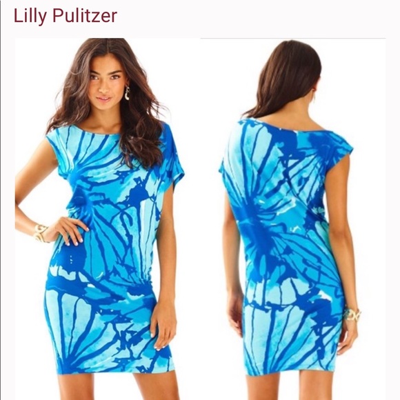 Lilly Pulitzer Dresses & Skirts - Lily Pulitzer L  Blue Get Inky Tessa dress, EUC